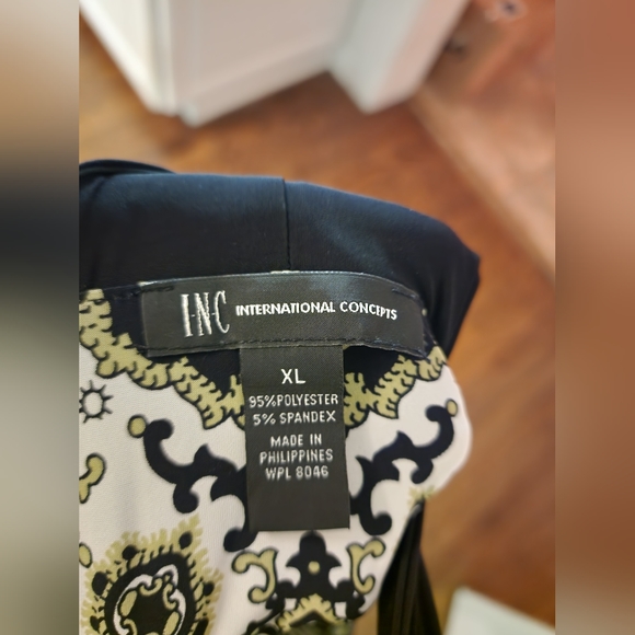 INC NWT full length halter dress with geometric pattern - Picture 7 of 9